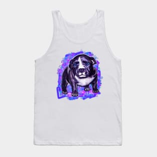 pit bull dog puppy painting - cute blue line pittie with piercing blue eyes Tank Top